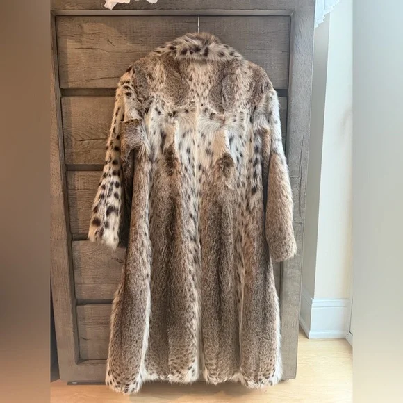 RARE Long Lynx Fur Leopard Print Coat - Picture 5 of 8